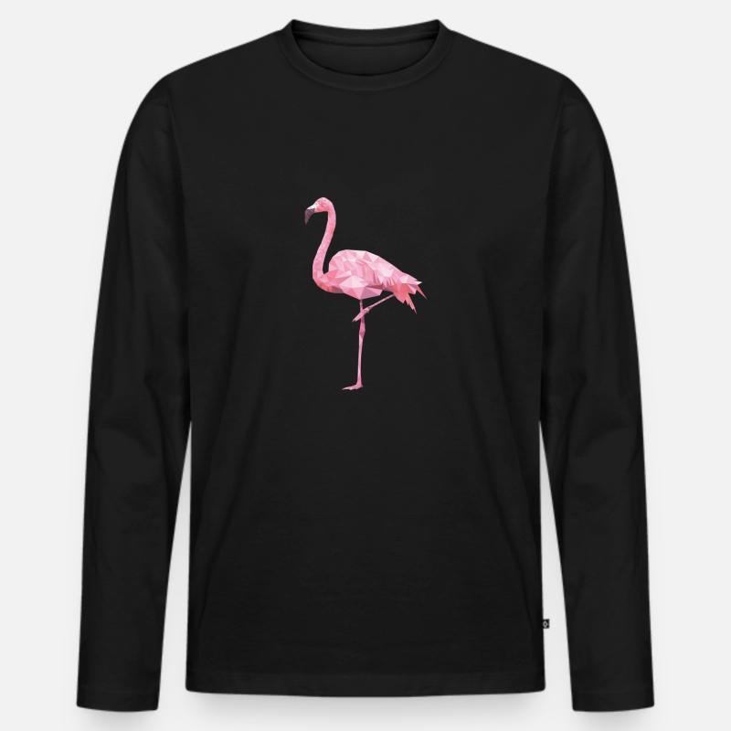 Flamingo-shirt - Männer Premium Bio Langarmshirt - Schwarz