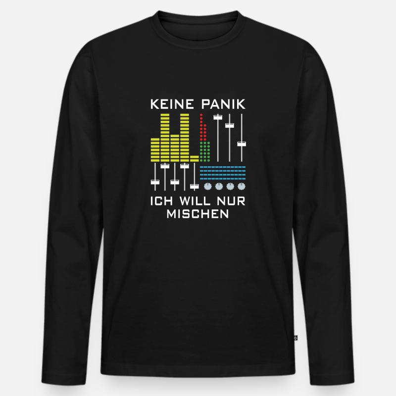 Keine Panik | Deejay, Mischpult - Männer Premium Bio Langarmshirt - Schwarz