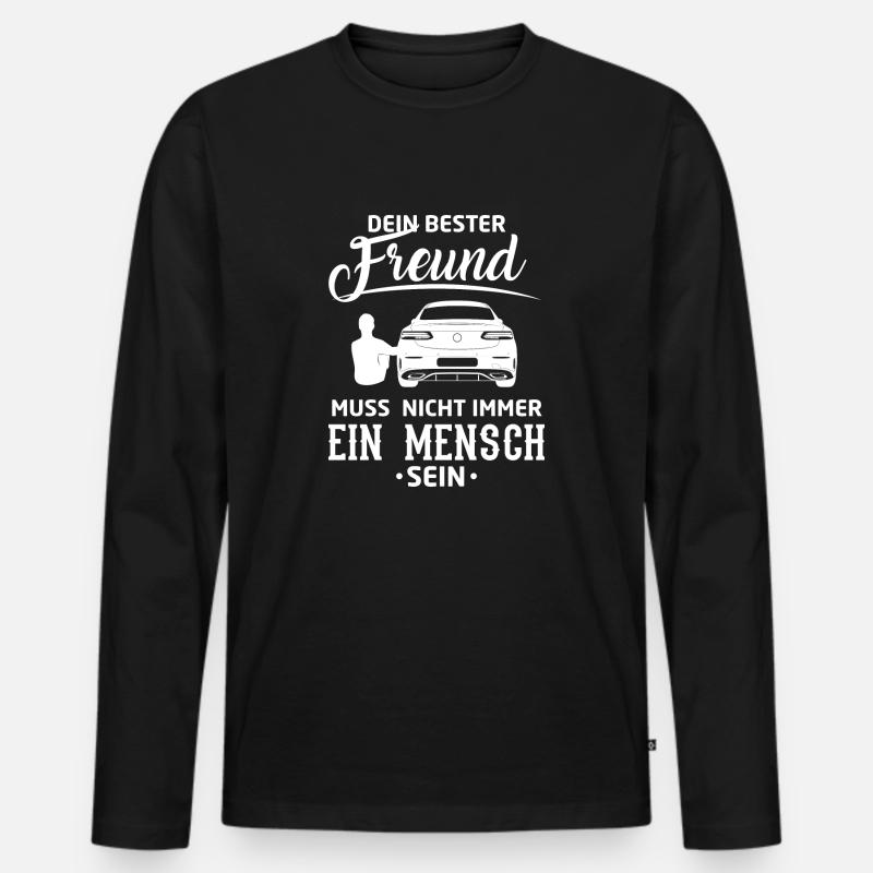 Auto - Bester Freund - Männer Premium Bio Langarmshirt - Schwarz