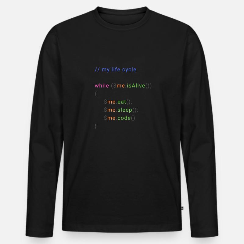 my life cycle dev - Männer Premium Bio Langarmshirt - Schwarz