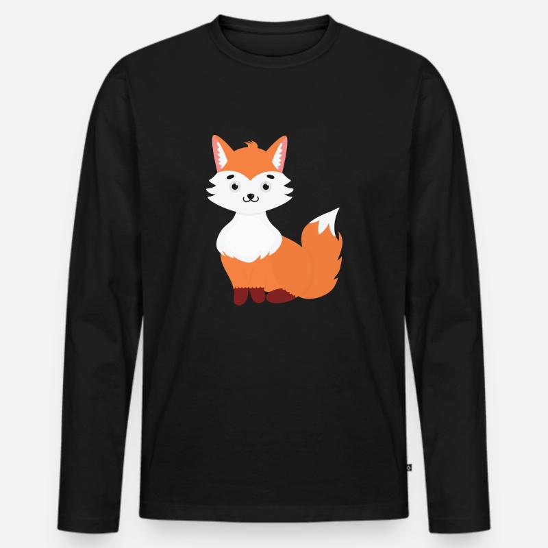 Fuchs - Männer Premium Bio Langarmshirt - Schwarz