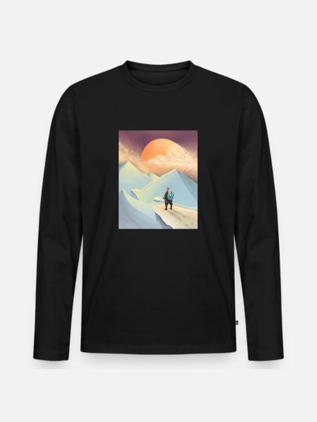 Thor going to jotunheim - Men's Premium Organic Long Sleeve Shirt - black