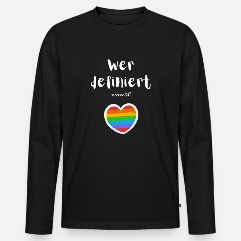 Wer definiert normal? - Männer Premium Bio Langarmshirt - Schwarz
