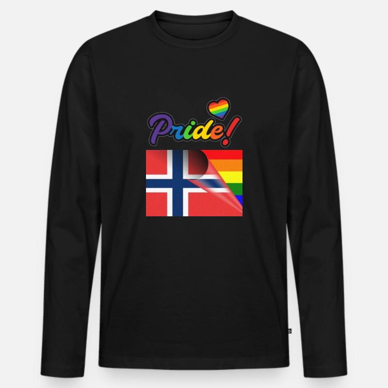 Oslo Stolz - Männer Premium Bio Langarmshirt - Schwarz