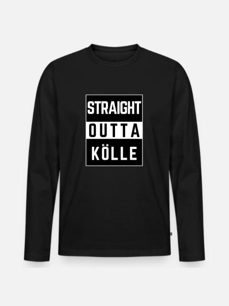 straight outta kölle - Männer Premium Bio Langarmshirt - Schwarz