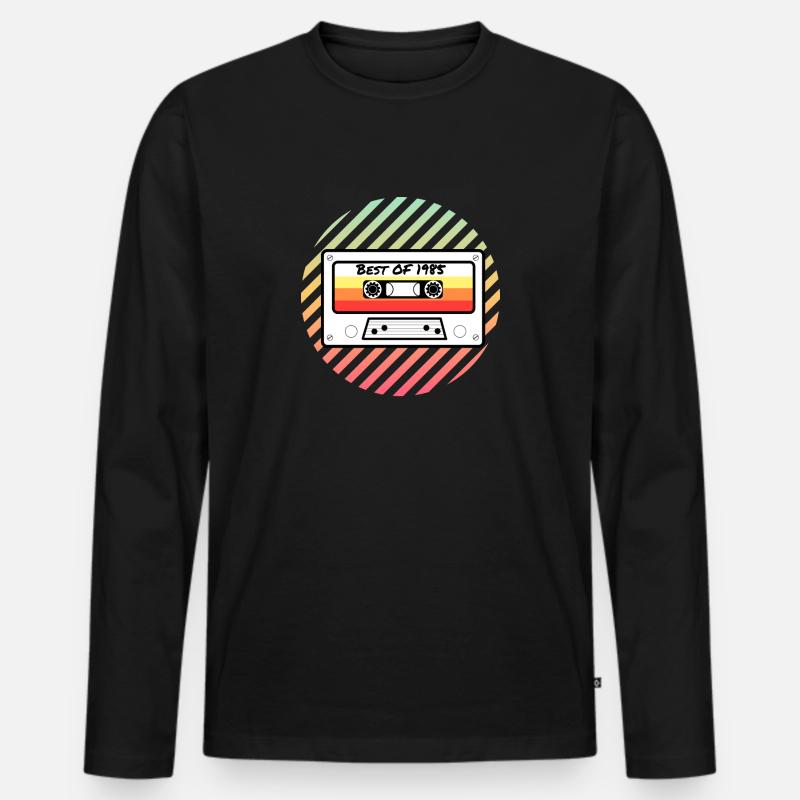 tape1985 - Männer Premium Bio Langarmshirt - Schwarz