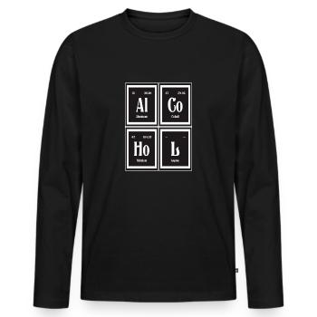 | de l’alcool Tableau périodique des éléments - T-shirt manches longues Premium bio Homme - noir - Devant - Nico (187cm)