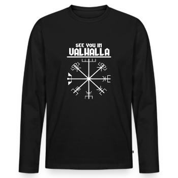 rendez-vous à Valhalla Viking - T-shirt manches longues Premium bio Homme - noir - Devant - Nico (187cm)