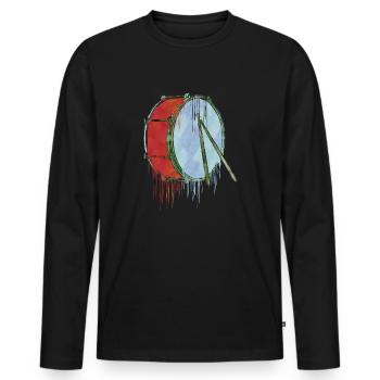 drum ink - Men's Premium Organic Long Sleeve Shirt - black - Front - Nico (187cm)