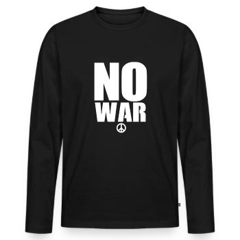 Kein Krieg - Männer Premium Bio Langarmshirt - Schwarz - Vorne - Nico (187cm)