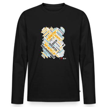 Berlin - T-shirt manches longues Premium bio Homme - noir - Devant - Nico (187cm)