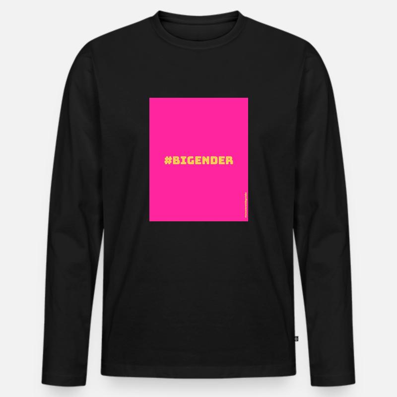Bigender - Männer Premium Bio Langarmshirt - Schwarz