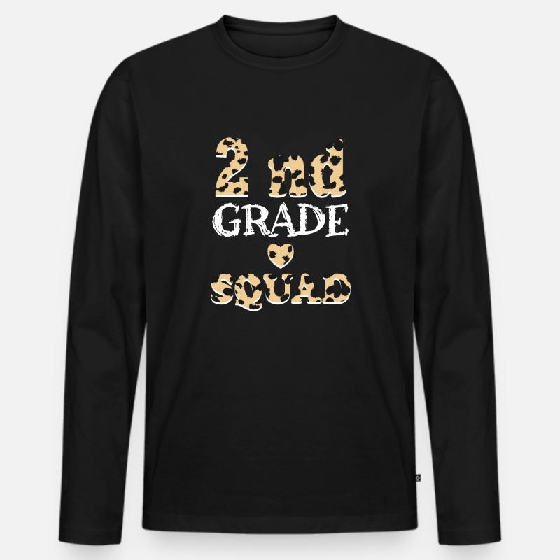 Leopard Lehrergeschenke der 2. Klasse - Männer Premium Bio Langarmshirt - Schwarz