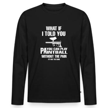 Paintball Airsoft - T-shirt manches longues Premium bio Homme - noir - Devant - Nico (187cm)