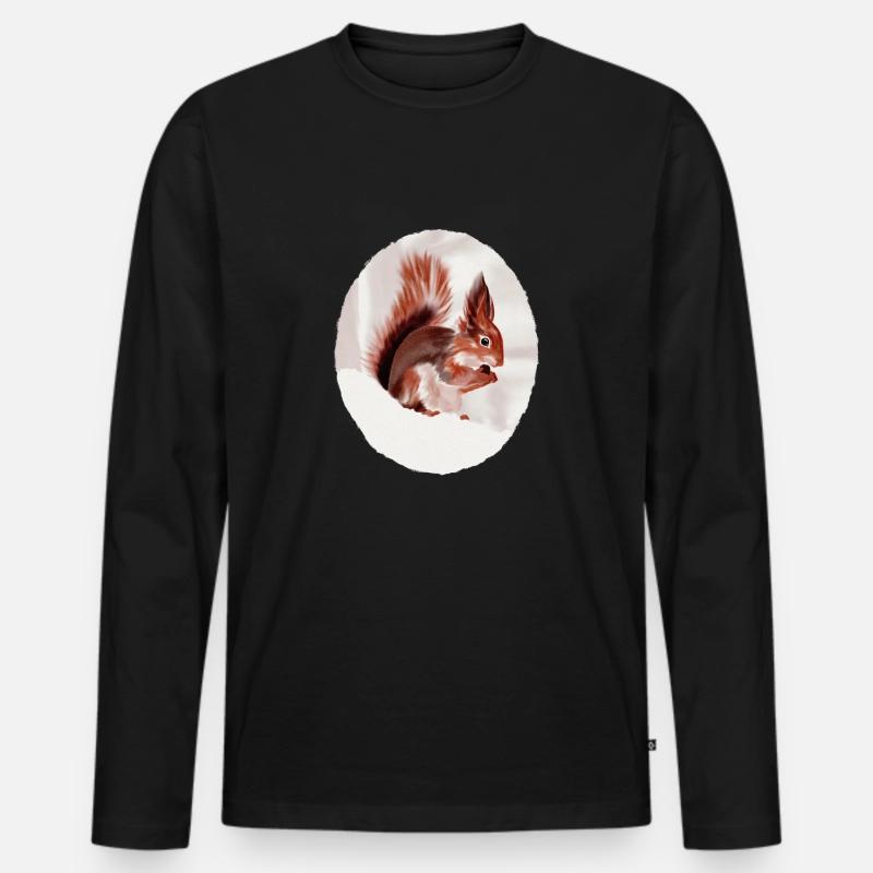 Squirrel - Männer Premium Bio Langarmshirt - Schwarz