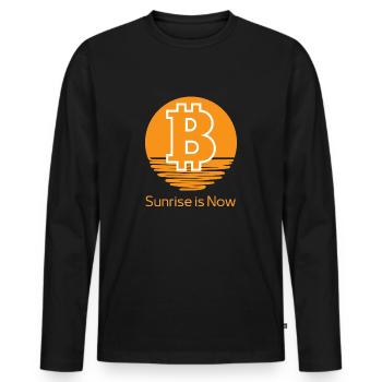 Bitcoin - Men's Premium Organic Long Sleeve Shirt - black - Front - Nico (187cm)