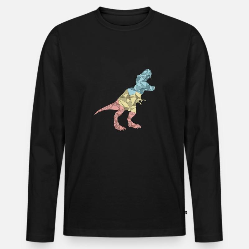 TREX Bunt Geometrisch - Männer Premium Bio Langarmshirt - Schwarz