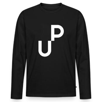 UP (négatif) - T-shirt manches longues Premium bio Homme - noir - Devant - Nico (187cm)