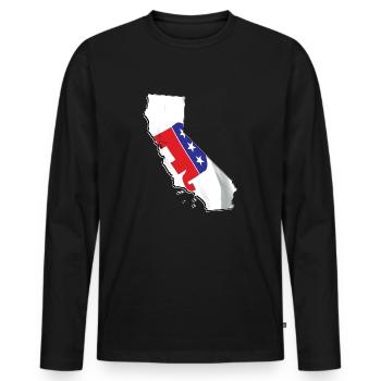 Republican Flag in California State Map - Men's Premium Organic Long Sleeve Shirt - black - Front - Nico (187cm)