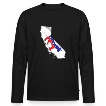 Democrat Flag in California State Map - Men's Premium Organic Long Sleeve Shirt - black - Front - Nico (187cm)