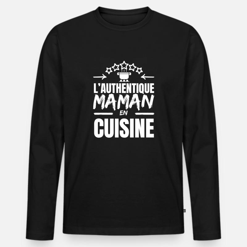 DIE AUTHENTISCHE MUTTER - Männer Premium Bio Langarmshirt - Schwarz