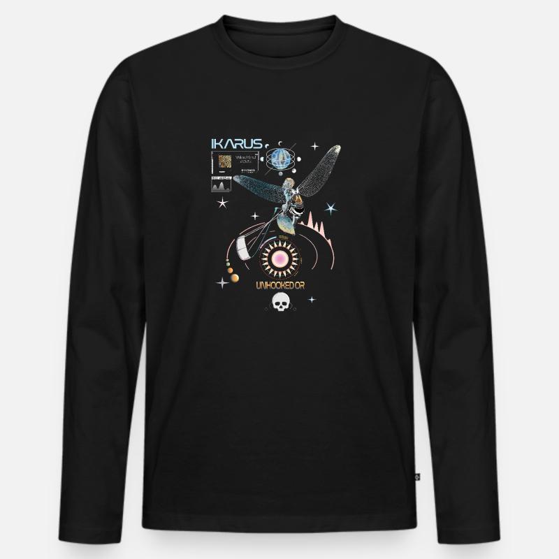 BigAir Ikarus Kitesurfer - Männer Premium Bio Langarmshirt - Schwarz
