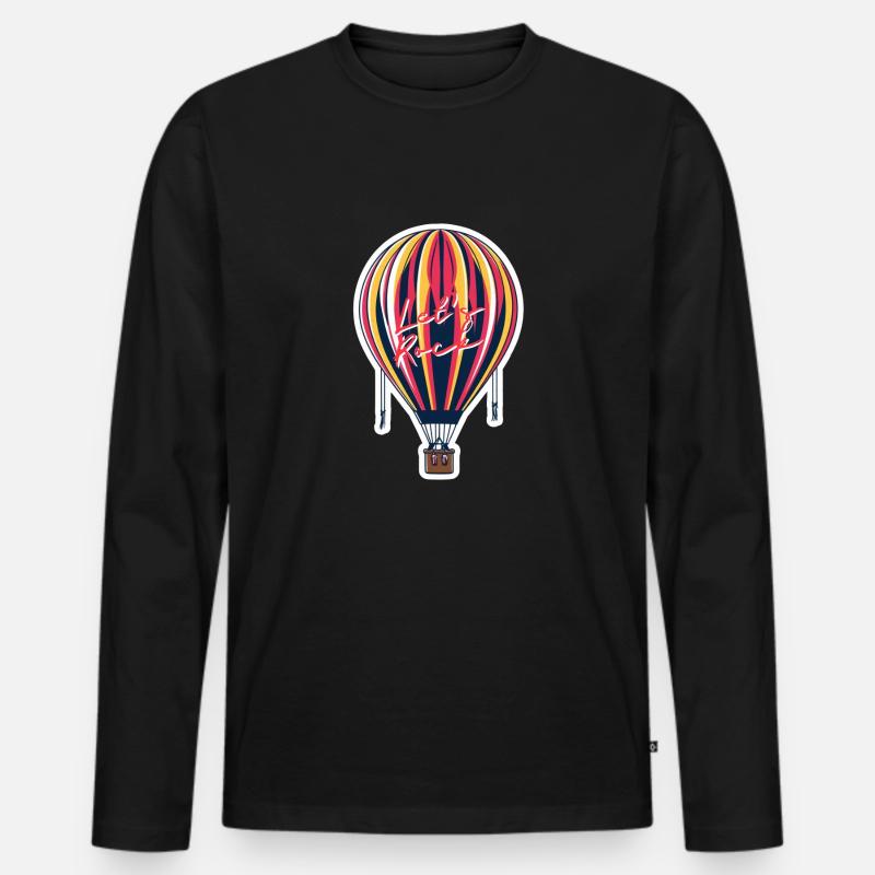 Lets Rock Heißluftballon - Männer Premium Bio Langarmshirt - Schwarz