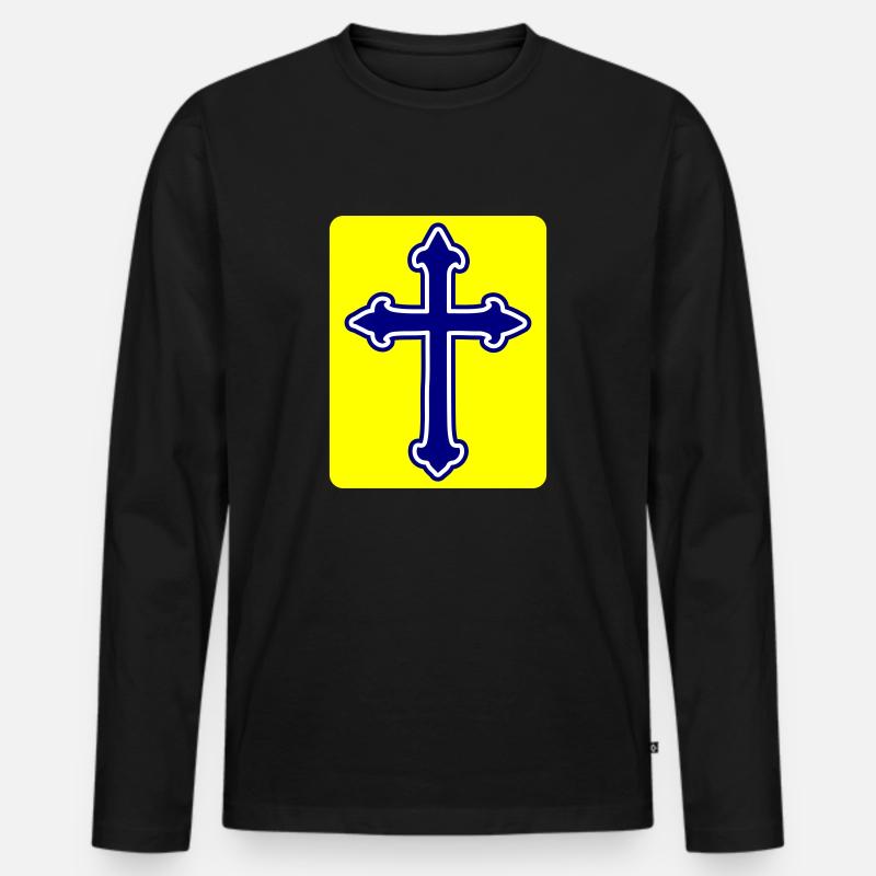 Kreuz Symbol - Männer Premium Bio Langarmshirt - Schwarz