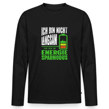 Je ne suis pas LENT, je suis en FAIBLE PUISSANCE - T-shirt manches longues Premium bio Homme - noir - Devant - Nico (187cm)