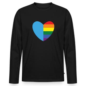 Gay Heart Gay Lesbienne Lesbienne Cadeau - T-shirt manches longues Premium bio Homme - noir - Devant - Nico (187cm)