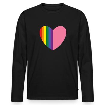 Gay Heart Gay Lesbienne Lesbienne Cadeau - T-shirt manches longues Premium bio Homme - noir - Devant - Nico (187cm)