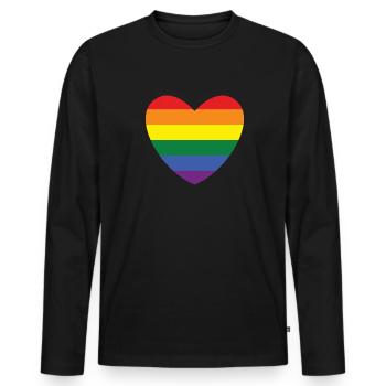 Gay Heart Gay Lesbienne Lesbienne Cadeau - T-shirt manches longues Premium bio Homme - noir - Devant - Nico (187cm)