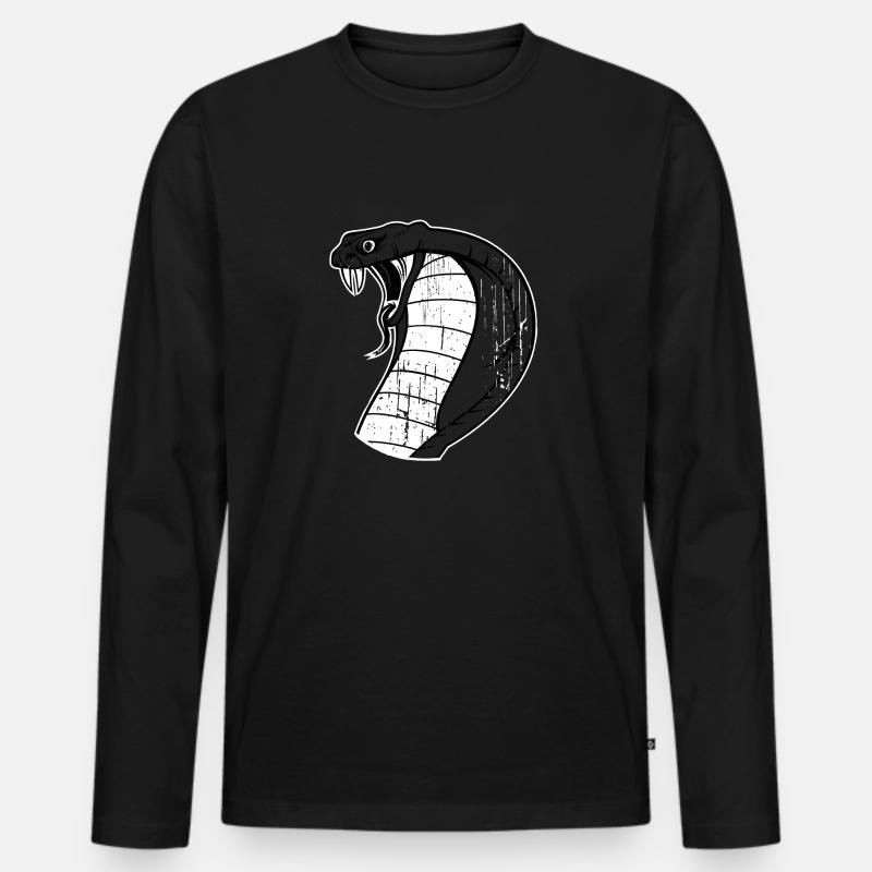 Cobra - Männer Premium Bio Langarmshirt - Schwarz