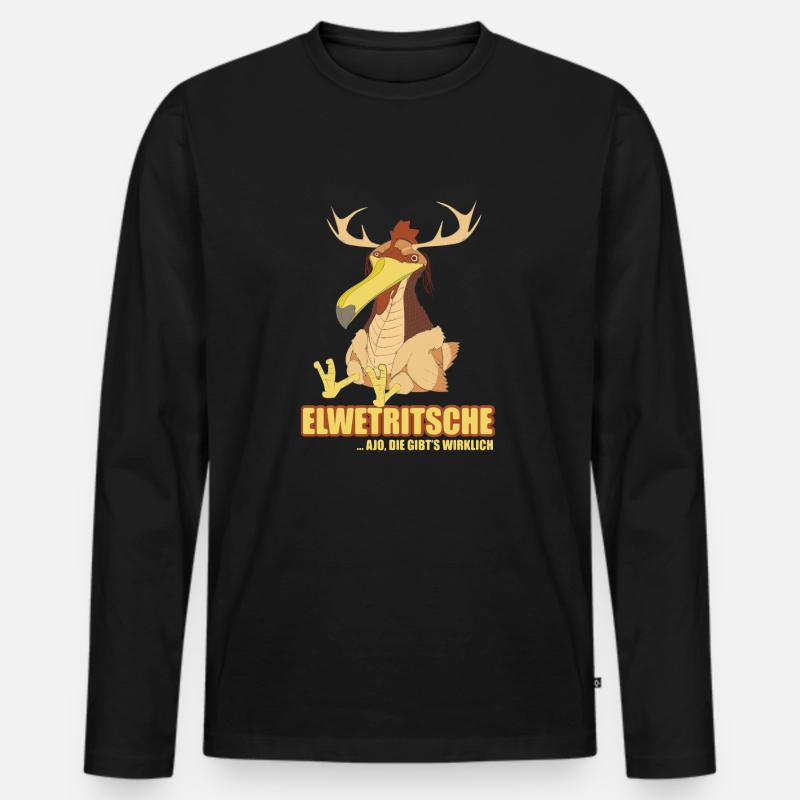 Elwetritsche Pfälzer Geschenk - Männer Premium Bio Langarmshirt - Schwarz