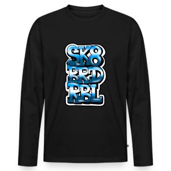 Skateboard Rebel - Männer Premium Bio Langarmshirt - Schwarz - Vorne - Nico (187cm)