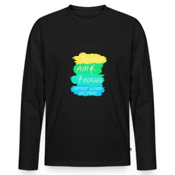 Yoga Lehrerin Kurs Meditation Geschenk Damen Matte - Männer Premium Bio Langarmshirt - Schwarz - Vorne - Nico (187cm)