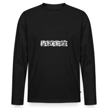 AfD stoppen gegen rechts Demokratie Vielfalt - Männer Premium Bio Langarmshirt - Schwarz - Vorne - Nico (187cm)