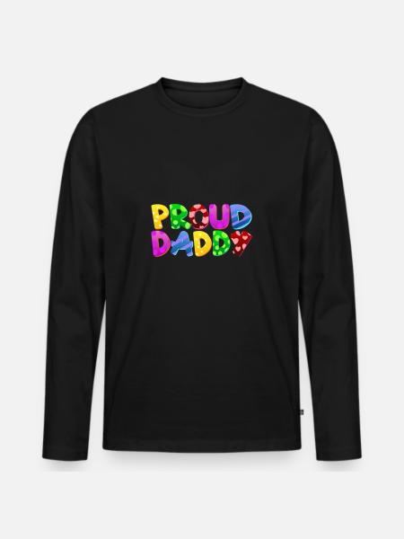 Baby Parents Child Gift Sayings Birth Mom Dad - Men's Premium Organic Long Sleeve Shirt - black