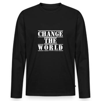 Geld Motivation Profit Gewinn Performance Rendite - Männer Premium Bio Langarmshirt - Schwarz - Vorne - Nico (187cm)
