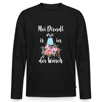 Mon Dirndl est dans la lessive - T-shirt manches longues Premium bio Homme - noir - Devant - Nico (187cm)