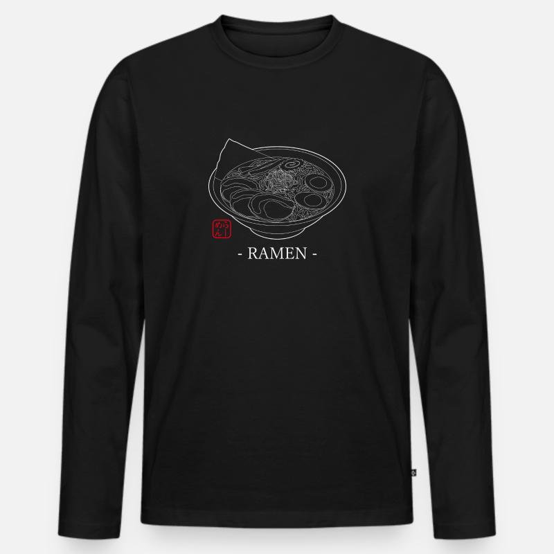 Ramen - Männer Premium Bio Langarmshirt - Schwarz