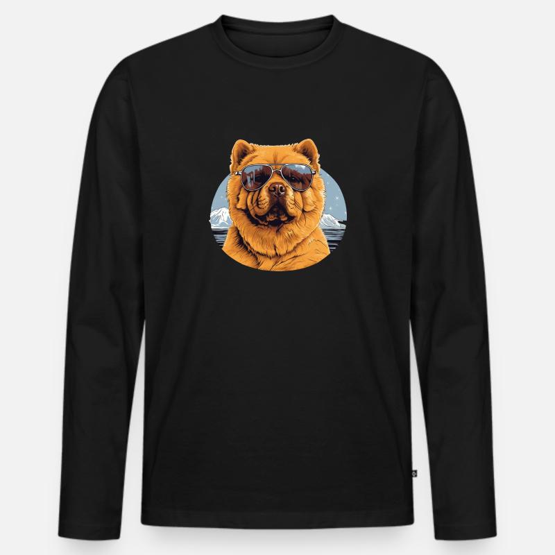 Chow Chow 2 - Männer Premium Bio Langarmshirt - Schwarz