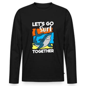 Shark Sea Underwater Predatory Fish - Men's Premium Organic Long Sleeve Shirt - black - Front - Nico (187cm)