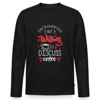 Coffee Coffee Lovers Coffee Drinkers - Men's Premium Organic Long Sleeve Shirt - black - Front - Nico (187cm)