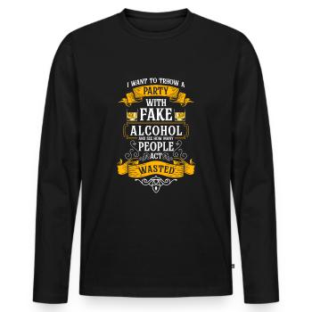 Party Abfeiern - Men's Premium Organic Long Sleeve Shirt - black - Front - Nico (187cm)
