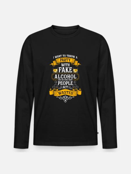 Party Abfeiern - Men's Premium Organic Long Sleeve Shirt - black