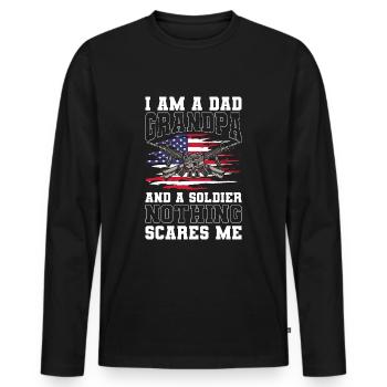 Armes de l’armée de guerre - T-shirt manches longues Premium bio Homme - noir - Devant - Nico (187cm)