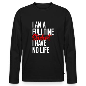 Studying, studying, school, learning - Men's Premium Organic Long Sleeve Shirt - black - Front - Nico (187cm)