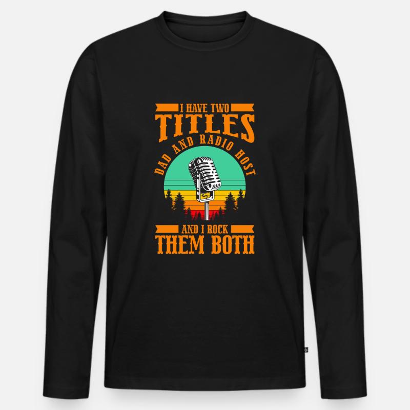 Moderator Programmsprecher Puls - Männer Premium Bio Langarmshirt - Schwarz