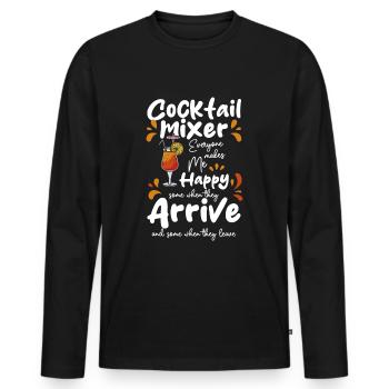 Barman Boissons Mixed Drink Pina Colada - T-shirt manches longues Premium bio Homme - noir - Devant - Nico (187cm)
